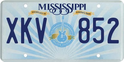 MS license plate XKV852