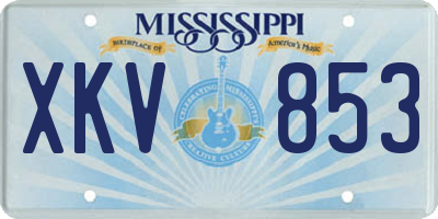 MS license plate XKV853