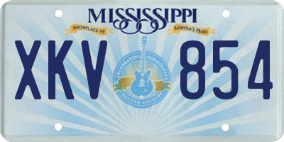 MS license plate XKV854