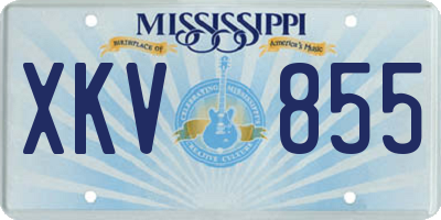 MS license plate XKV855