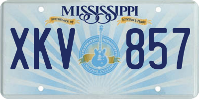 MS license plate XKV857