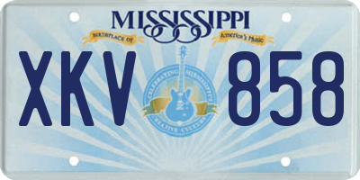 MS license plate XKV858