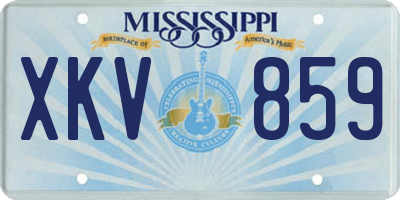 MS license plate XKV859