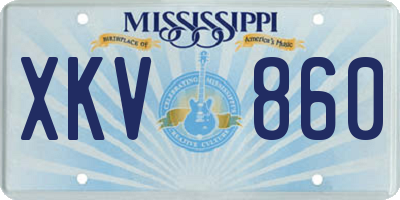 MS license plate XKV860