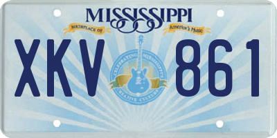 MS license plate XKV861