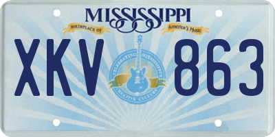 MS license plate XKV863