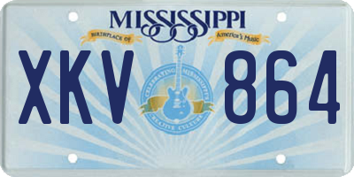 MS license plate XKV864