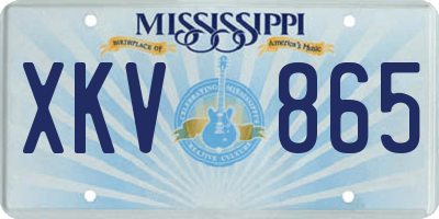 MS license plate XKV865