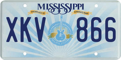 MS license plate XKV866