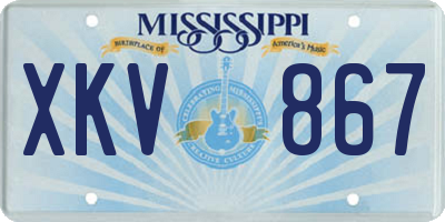 MS license plate XKV867