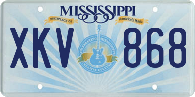 MS license plate XKV868