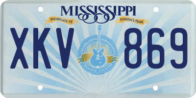 MS license plate XKV869