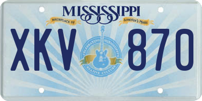 MS license plate XKV870