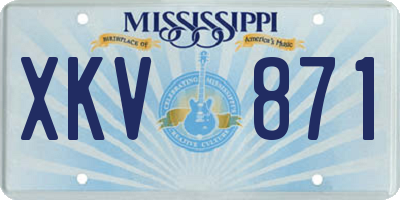 MS license plate XKV871