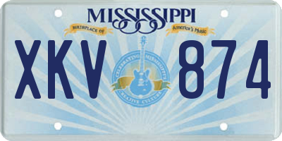 MS license plate XKV874