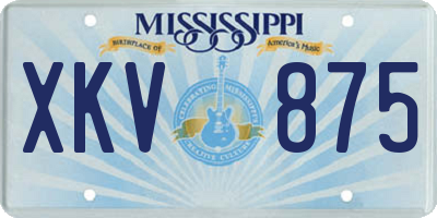 MS license plate XKV875