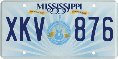 MS license plate XKV876