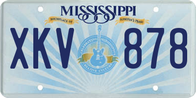 MS license plate XKV878