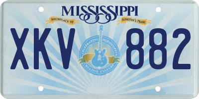 MS license plate XKV882