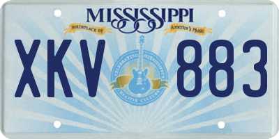 MS license plate XKV883