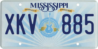 MS license plate XKV885