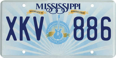 MS license plate XKV886