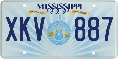 MS license plate XKV887
