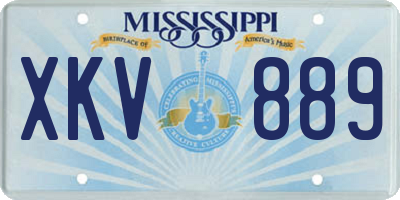 MS license plate XKV889