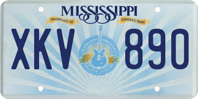 MS license plate XKV890