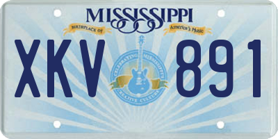 MS license plate XKV891
