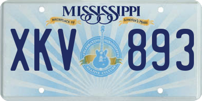 MS license plate XKV893