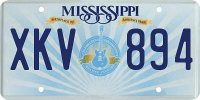 MS license plate XKV894