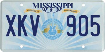 MS license plate XKV905