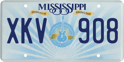 MS license plate XKV908