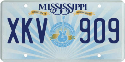 MS license plate XKV909