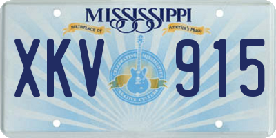 MS license plate XKV915