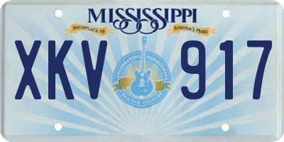 MS license plate XKV917