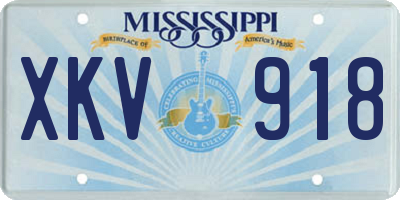 MS license plate XKV918