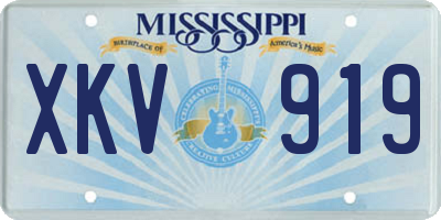 MS license plate XKV919