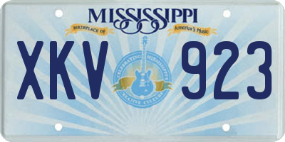 MS license plate XKV923