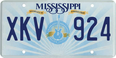 MS license plate XKV924