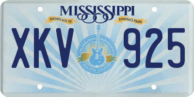 MS license plate XKV925