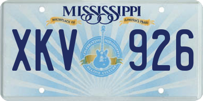 MS license plate XKV926