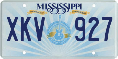 MS license plate XKV927