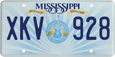 MS license plate XKV928