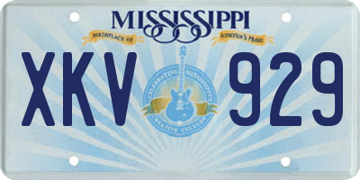 MS license plate XKV929