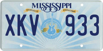 MS license plate XKV933