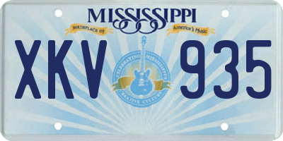 MS license plate XKV935