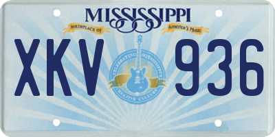 MS license plate XKV936