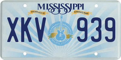 MS license plate XKV939